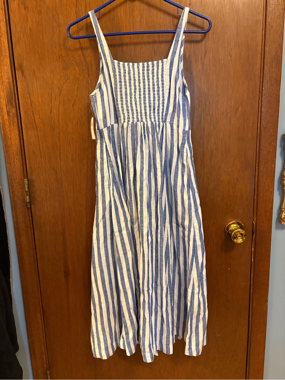 Old Navy Blue and White Vertical Stripe Women's Jumpsuit dress. New with tags. - Picture 3 of 3